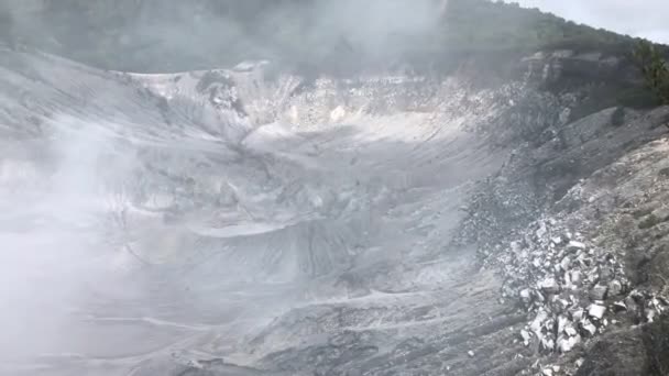 Krater Góry Tangkupan Prahu Ostrzeniem Siarki — Wideo stockowe