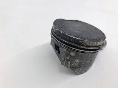 broken piston burnt black white background