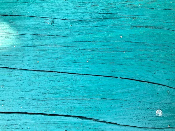 Modrý Starý Dřevo Textury Pozadí Zelenými Vzory — Stock fotografie