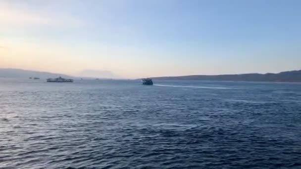 Passenger Ferry Sea Transportation Sea — стоковое видео