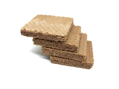 beyaz arka planda izole gofret çerezleri