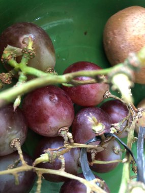 Pazarda taze üzüm.