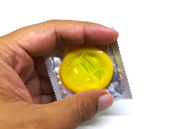 Kondom Der Hand — Stockfoto