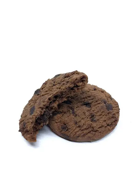 Biscuits Aux Pépites Chocolat Isolés Sur Fond Blanc — Photo