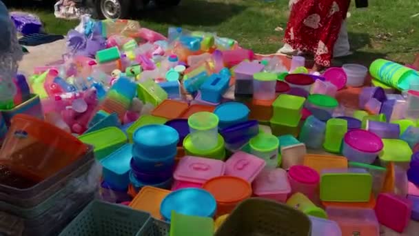 Jepara Januari 2024 Juguetes Plástico Mercado — Vídeo de stock