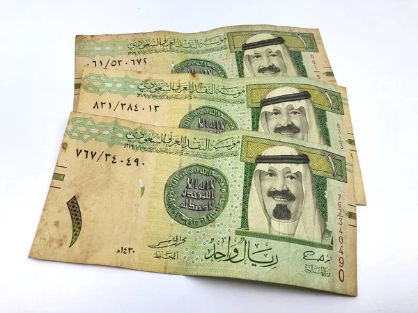 Jepara Januari 2024 Papírová Měna Saúdské Arábie Stock Fotografie