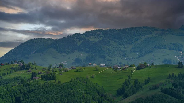 Vacker Solnedgång Bergen — Stockfoto