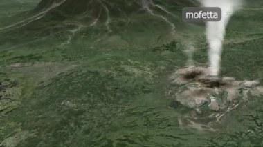 Volkanik aktiviteye bağlı olarak mofetta, yaklaşık bin metre derinlikten yüzeye fışkıran bir gaz buharıdır..