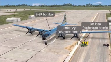 B-29 bombardıman uçağı Nagasaki 'ye 