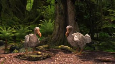 Raphus cucullatus 'un (dodo) 3 boyutlu çizimi, benzersiz özelliklerini, vücut yapısını ve soyu tükenmiş özelliklerini sergiliyor..