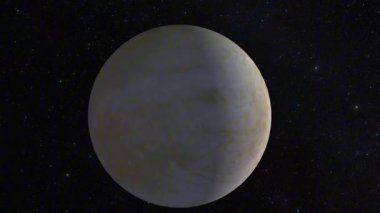 Europa, Jüpiter 'in buzlu uydusunu gösteren 3 boyutlu bir animasyon çatlak yüzeyi, yeraltı okyanusu ve potansiyel yaşanabilirliğini vurguluyor..