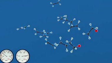 3D animation of polymerisation of ethene, showing monomers linking to form long polymer chains.