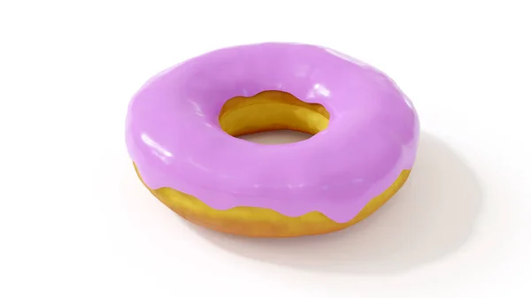 Saborosa Sobremesa Donut Rosa Isolado Fundo Branco Conceito Comida Doce — Fotografia de Stock