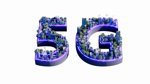 Smart City Konseptet Fremtidig Teknologi Nettverk Trådløse Systemer Internett Ting – stockfoto