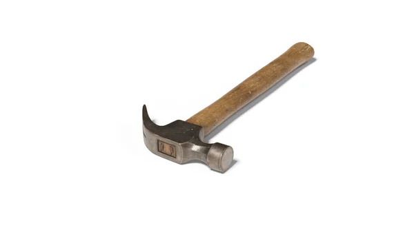 stock image Lying hammer with a wooden handle against a white background with clipping path