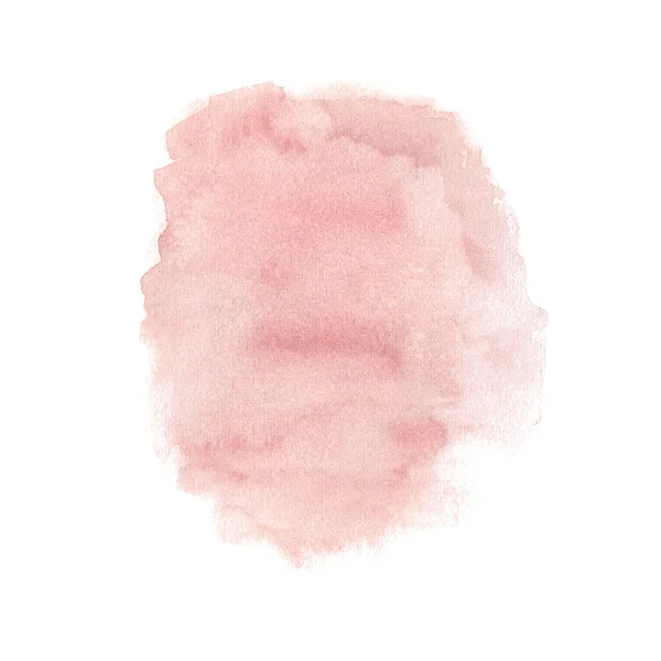 ほこりっぽいピンクの水彩スプラッシュ 白地に描かれた手描きイラスト 要約テクスチャ テキストのためのバナー 装飾要素 — ストック写真