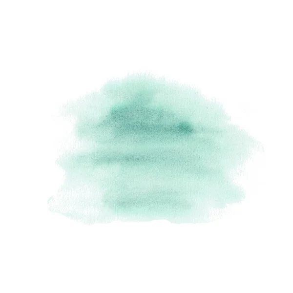 Темно Зеленый Всплеск Акварели Ручной Рисунок Изолирован Белом Фоне Абстрактная — стоковое фото