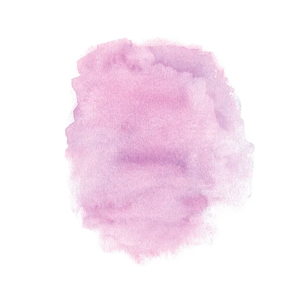 Púrpura Pastel Violeta Salpicadura Acuarela Ilustración Dibujada Mano Aislada Sobre — Foto de Stock