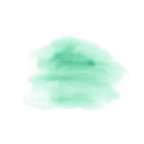 Salpicadura Acuarela Verde Claro Ilustración Dibujada Mano Aislada Sobre Fondo — Foto de Stock