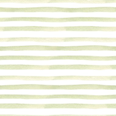 El çizimi pastel yeşil çizgili desen, doku. Yatay çizgilerden ya da Fırça darbelerinden suluboya arkaplan. Tekstil, ambalaj kağıdı baskıları için