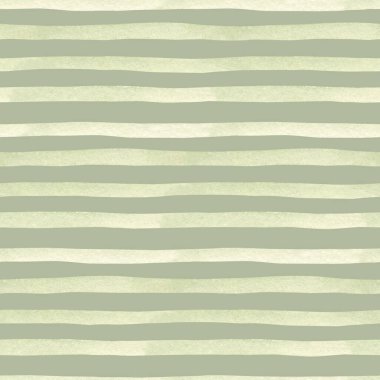 Koyu yeşil arka planda el yapımı pastel yeşil çizgili desen. Yatay Fırça Vuruşları ve Çizgiler 'den suluboya kusursuz doku. Tekstil, ambalaj kağıdı baskıları için