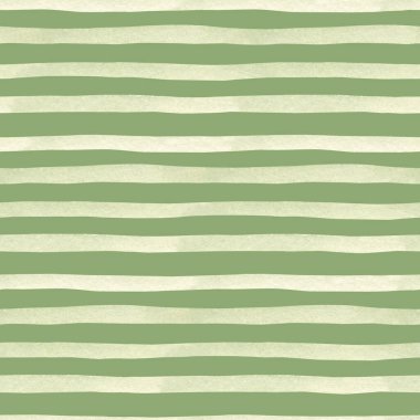 El çizimi pastel yeşil çizgili desen. Yatay Fırça Vuruşları ve Çizgiler 'den suluboya kusursuz doku. Tekstil, ambalaj kağıdı baskıları için