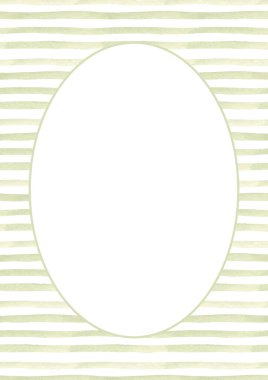 Yeşil çizgili suluboya kart şablonu, yatay çizgiler veya fırça darbeleri. Eski tarz dairesel çerçeve. Kartlar, posterler, parti davetiyeleri veya menü için mükemmel