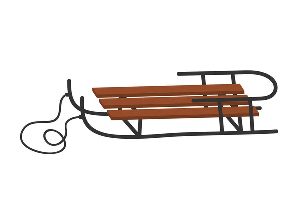 Ilustração Bonito Desenhado Mão Trenó Madeira Acolhedor Vetor Plano Inverno —  Vetores de Stock