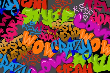 Çizgi film stilinde güzel banyo unsurları. Vektör illüstrasyonu: havlular asılı, duş kabini, oval ayna, lavabo, komodin, tuvalet, aksesuarlı dolap, fırça, paspas, kova, deterjan.