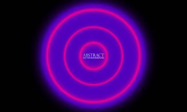 Neon soyut çember Vektör illüstrasyonu Siyah arkaplan ile mor ve pembe renkler