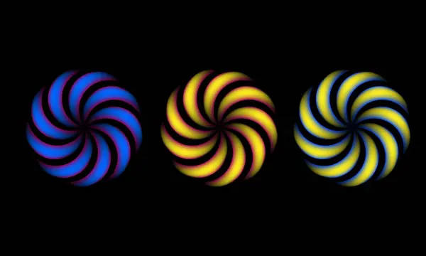 Siyah arkaplan üzerindeki soyut arkaplan girdap vektör çizimi