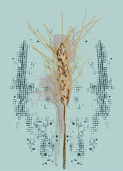 小麦矢量复古装饰纹理耳廓 — 图库矢量图片