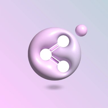 Daire şeklinde parlak pastel renkli simge 3d biçiminde gerçekçi vektör