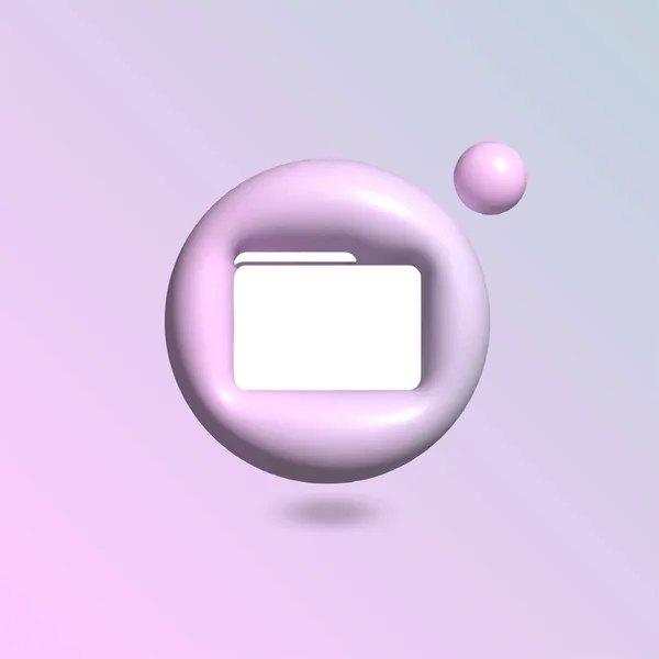 Icône Dossier Avec Cercle Couleur Pastel Lumineux Dans Vecteur Réaliste — Image vectorielle