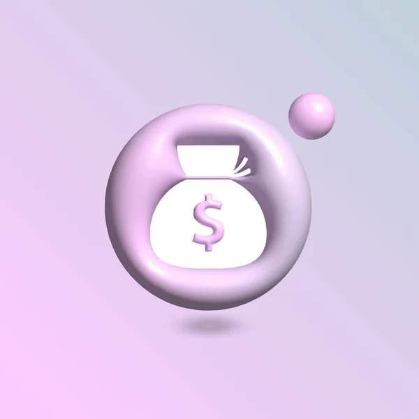 Icône Signe Dollar Avec Cercle Couleur Pastel Lumineuse Dans Vecteur — Image vectorielle