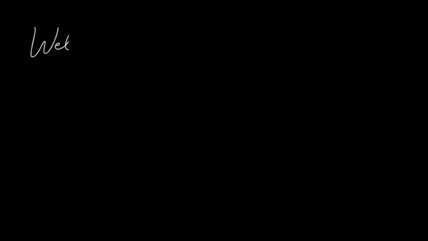 Ласкаво Просимо Тянгкок Слово Чорному Фоні Анімовані Ласкаво Просимо Переобстріл — стокове відео