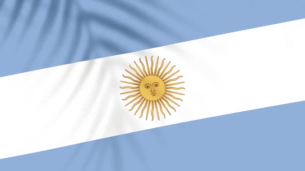 Argentina Flag Videos Slow Motion Videos Flag Blowing Close Tree — Vídeo de Stock