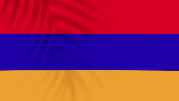 Armenia Flag Videos Slow Motion Videos Flag Blowing Close Tree — Vídeo de stock