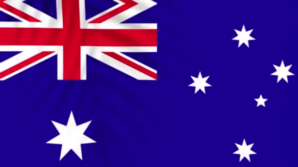 Australia Flag Videos Slow Motion Videos Flag Blowing Close Tree — Stock video