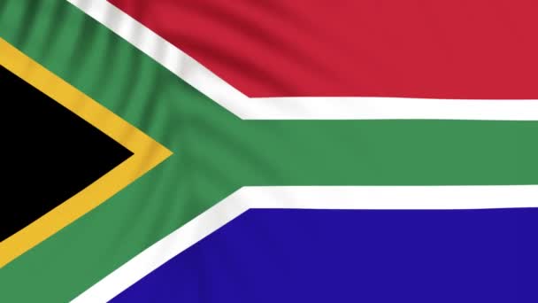 South Africa Flag Videos Slow Motion Videos Flag Blowing Close — Video Stock