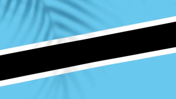 Botswana Flaggvideor Slow Motion Videor Flagga Blåser Närbild Med Träd — Stockvideo