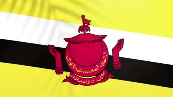 Brunei Flag Videos Slow Motion Videos Flag Blowing Close Tree — Vídeo de Stock