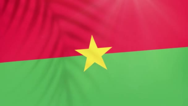 Видео Флагом Буркина Фасо Видео Slow Motion Взрыв Флага Крупным — стоковое видео