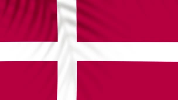 Denmark Flag Videos Slow Motion Videos Flag Blowing Close — Stock video