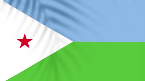 Djibouti Flag Videos Slow Motion Videos Flag Blowing Close — Stok Video