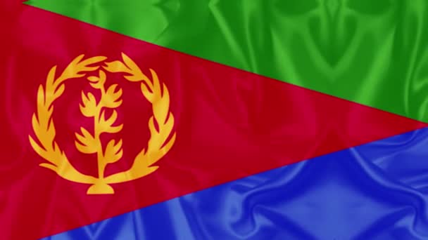 Ερυθραία Σημαία Βίντεο Βίντεο Αργής Κίνησης Σημαία Που Φυσάει Κοντά — Αρχείο Βίντεο