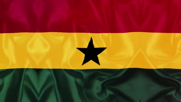 Γκάνα Βίντεο Σημαία Βίντεο Αργής Κίνησης Σημαία Που Φυσάει Κοντά — Αρχείο Βίντεο