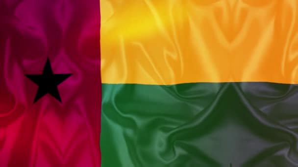Guinea Bissau Flag Videos Slow Motion Videos Flag Blowing Close — Wideo stockowe