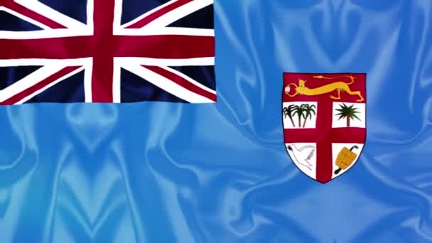 Fiji Flag Videos Slow Motion Videos Flag Blowing Close — Vídeo de Stock