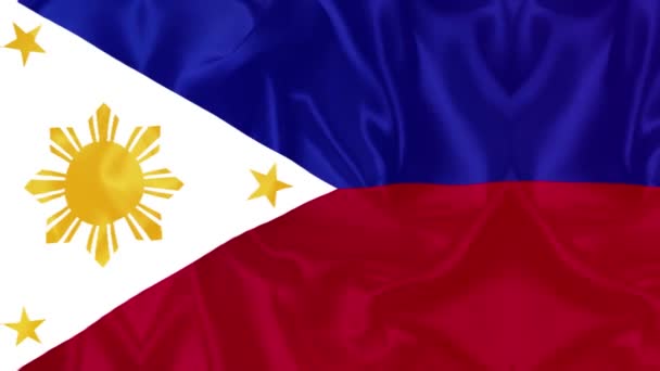 Філіппіни Записують Відео Відео Повільним Рухом Прапор Зблизька Вивішує — стокове відео